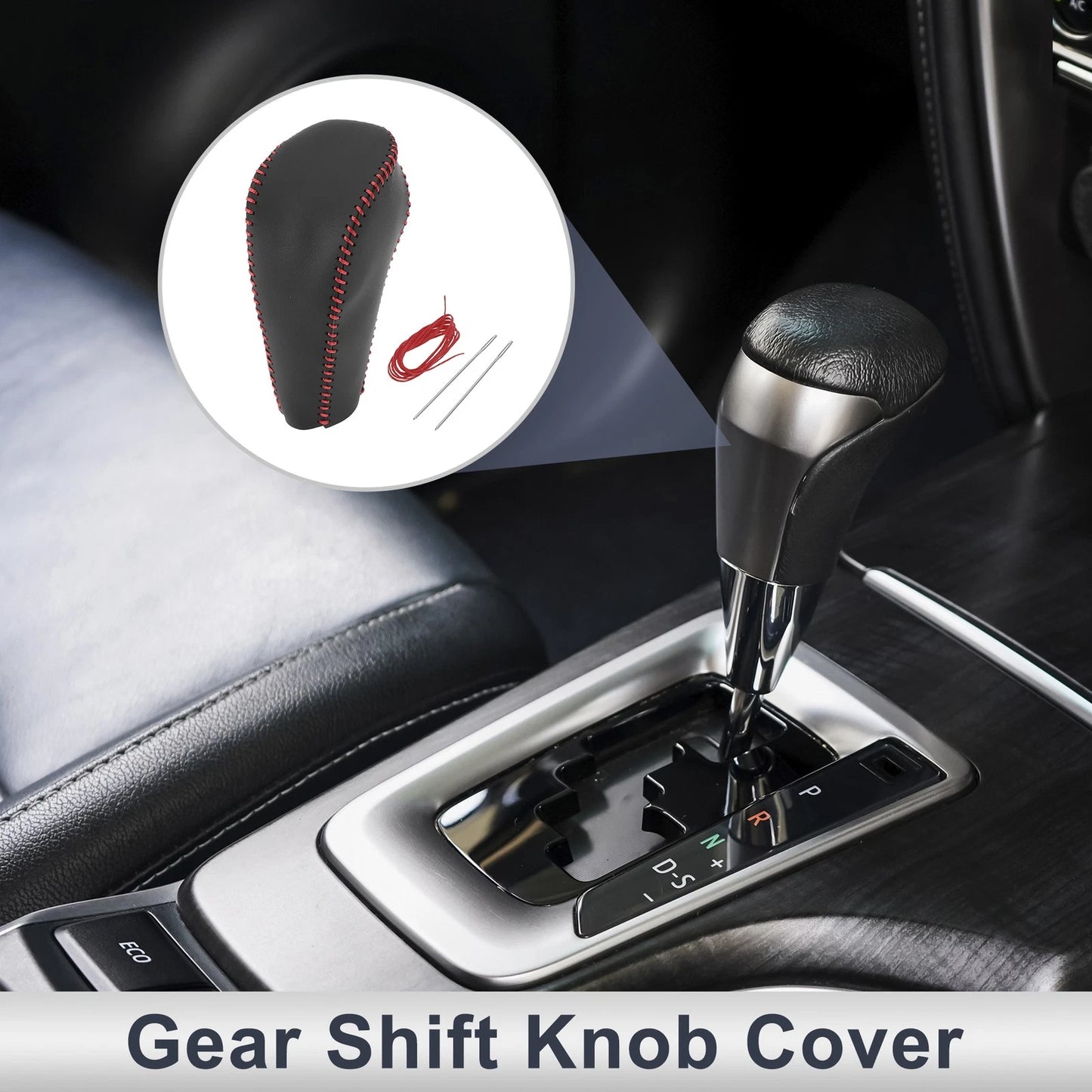 Gear Shift Knob Cover for Chevrolet Cruze (2011-2015) Black Red