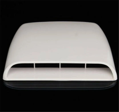 White Decorative Air Flow Intake Hood Scoop Vent Cover for Universal Cars