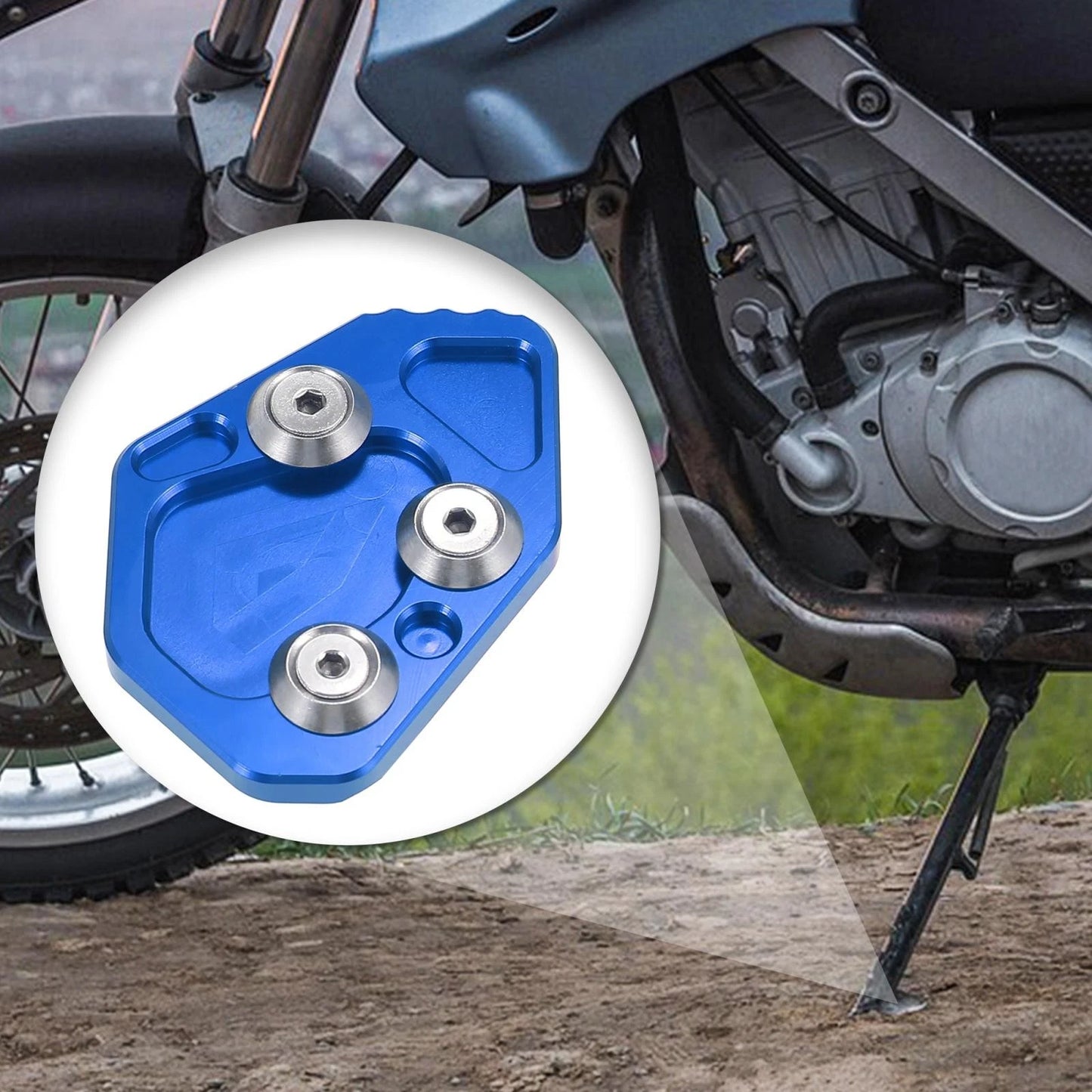 Kickstand Side Stand Plate Pad Blue for BMW K1200S K1200R K1300S (2004-2016)