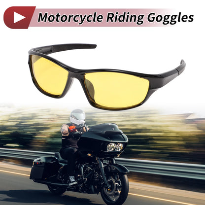 Riding Goggles Yellow Lens Black Frame Tri-acetel Cellulose for Motorcycle
