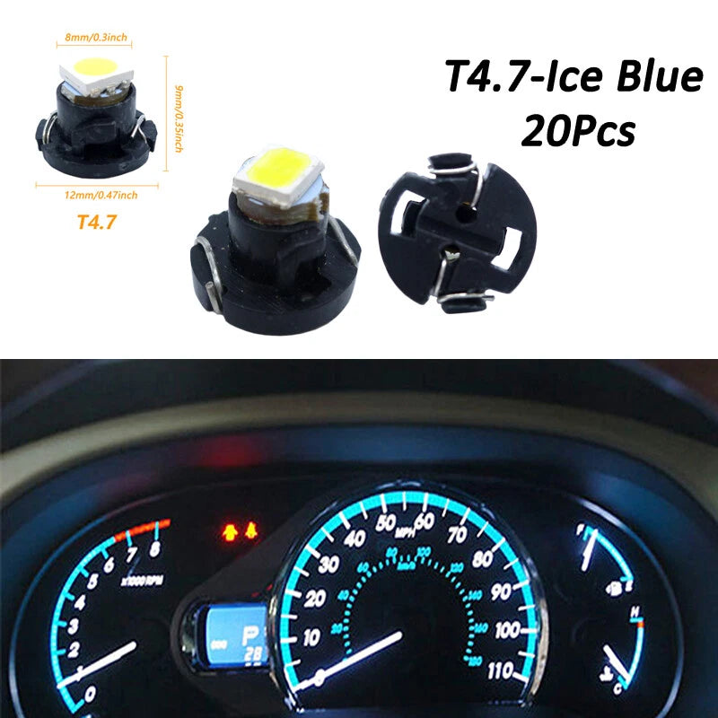 T4.7/T5 Neo Wedge LED Bulbs for Dash Climate Instrument Light - Ice Blue