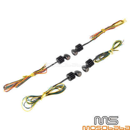 4 x Mini Front & Rear LED Turn Signals for Harley, Honda, Yamaha, Kawasaki
