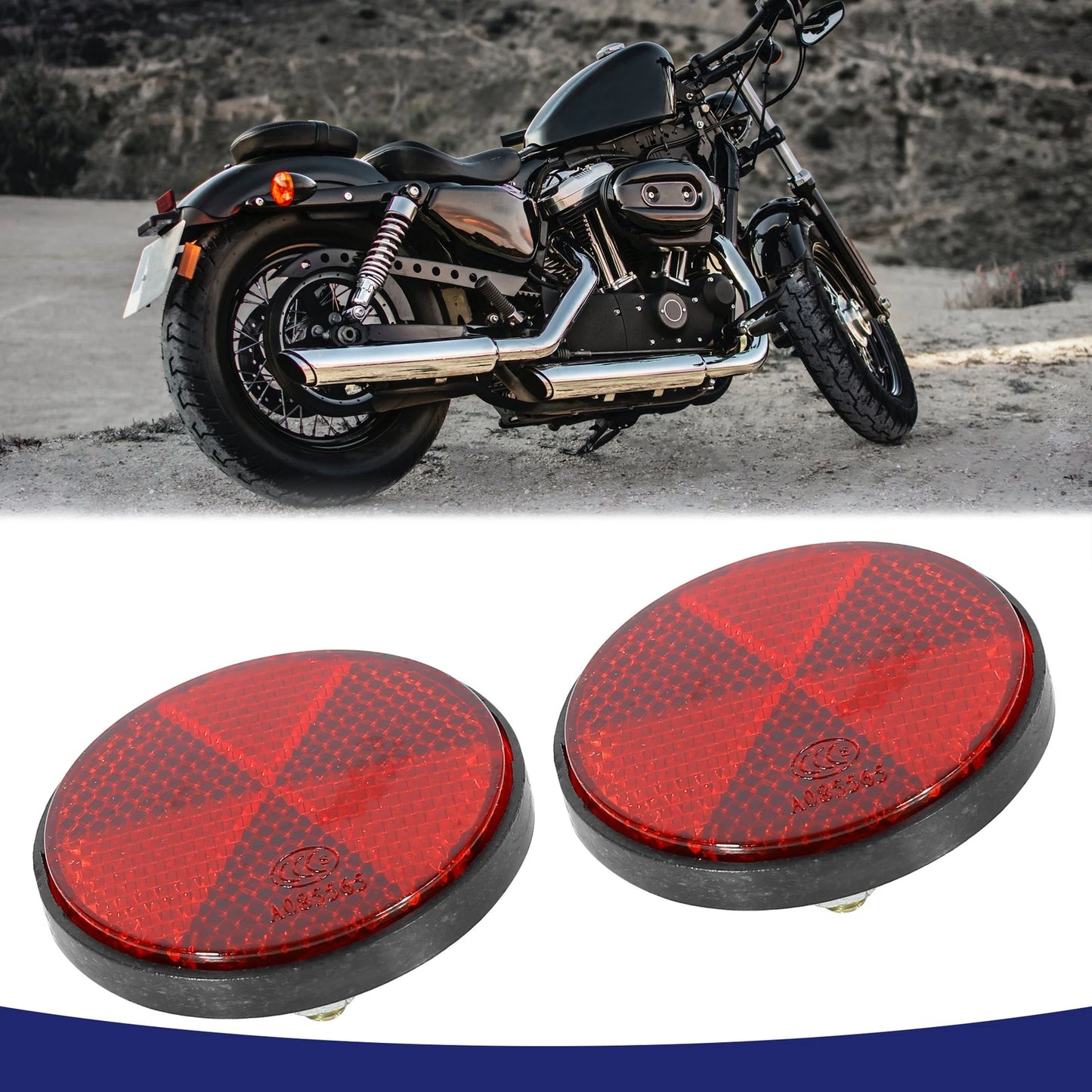 M6x1.0 / 2 x Red Plastic Motorcycle Reflector for Item
