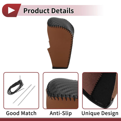 Car Gear Shift Knob Cover for BMW 3 Series E90 2004-2012 Brown Faux Leather