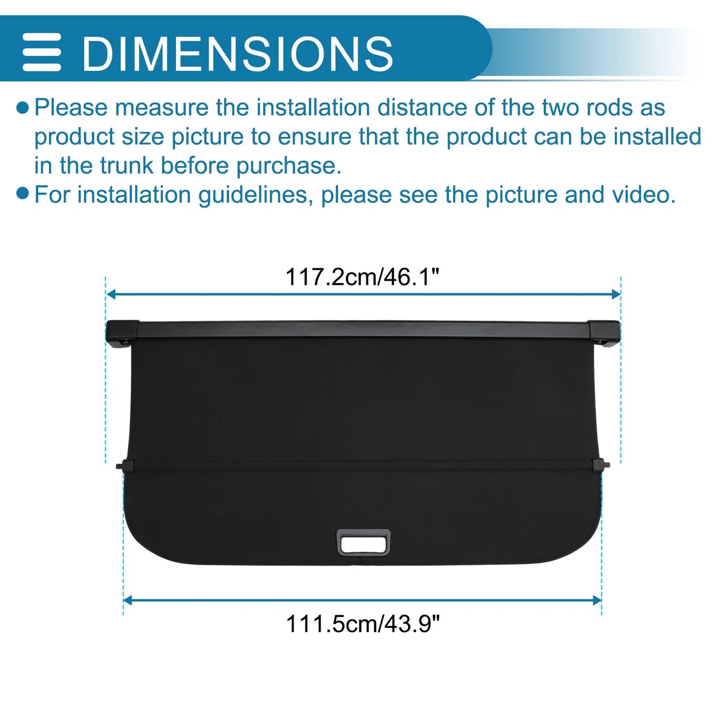 Rear Cargo Cover for Land Rover Range Rover (2014-2021) Gloss Black