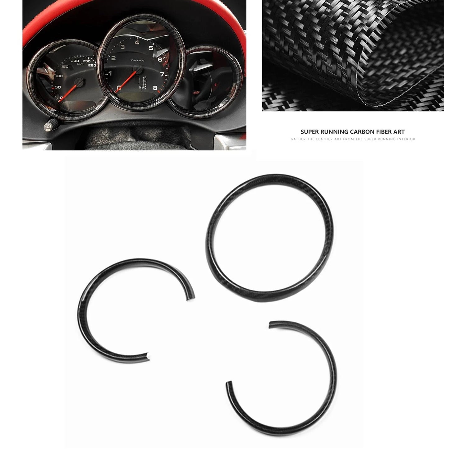 Carbon Fiber Dashboard Ring Cover for Porsche Boxster Cayman (2014-2020)