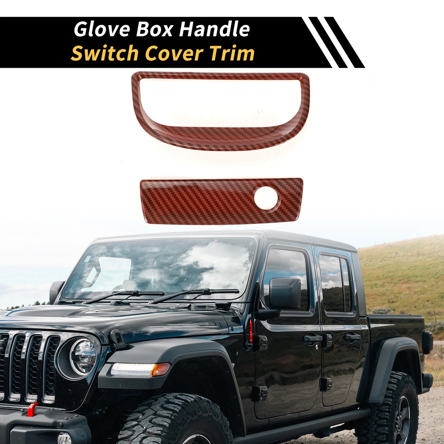 Glove Box Handle Switch Cover Trim for Jeep Wrangler JK (2007-2017) Red