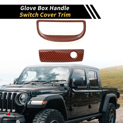 Glove Box Handle Switch Cover Trim for Jeep Wrangler JK (2007-2017) Red