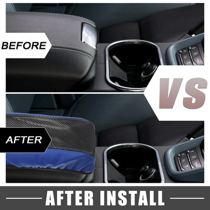 Car Center Console Armrest Cover Pad for Toyota Corolla Cross (2022) Blue Black