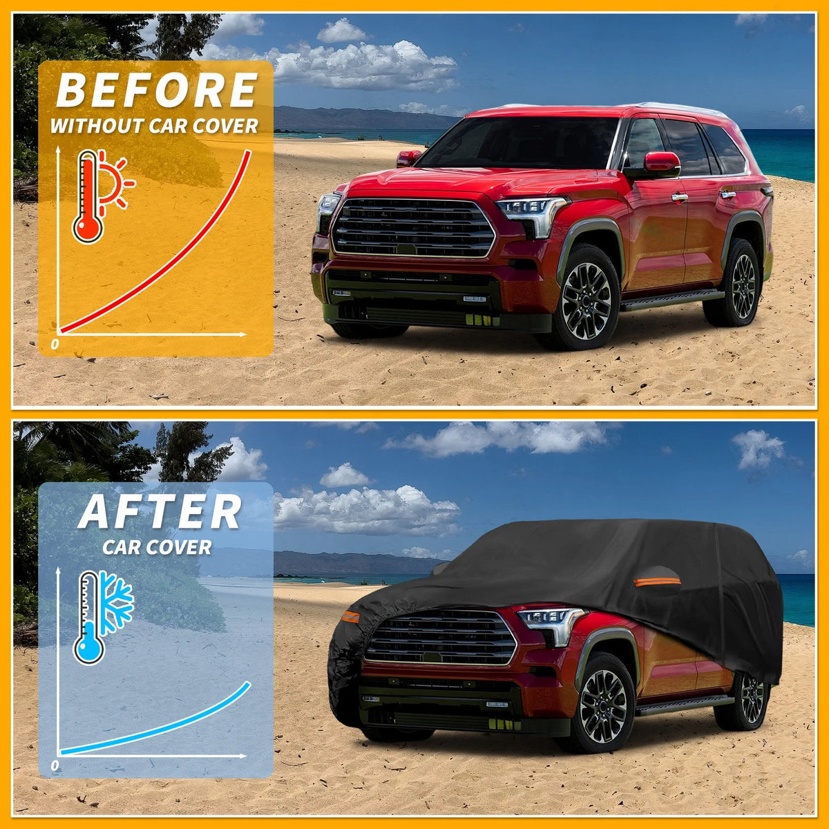 Waterproof All Weather Car Cover for Toyota Sequoia