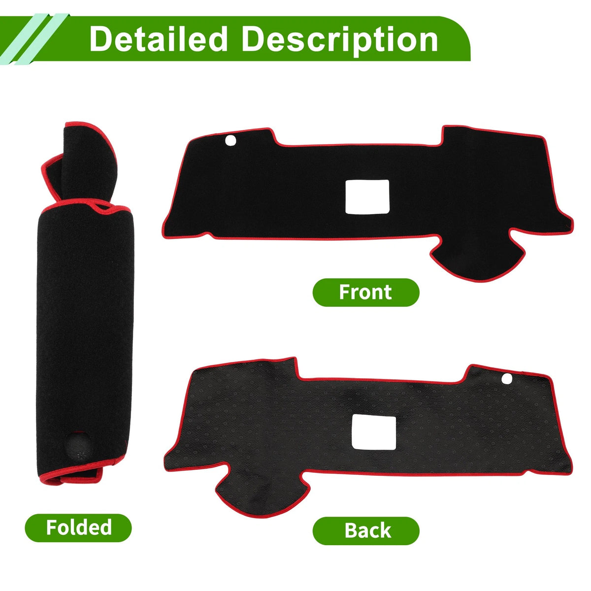 Dashboard Cover Black Red for Toyota Aqua MXPK10 MXPK11 (2012-2020)