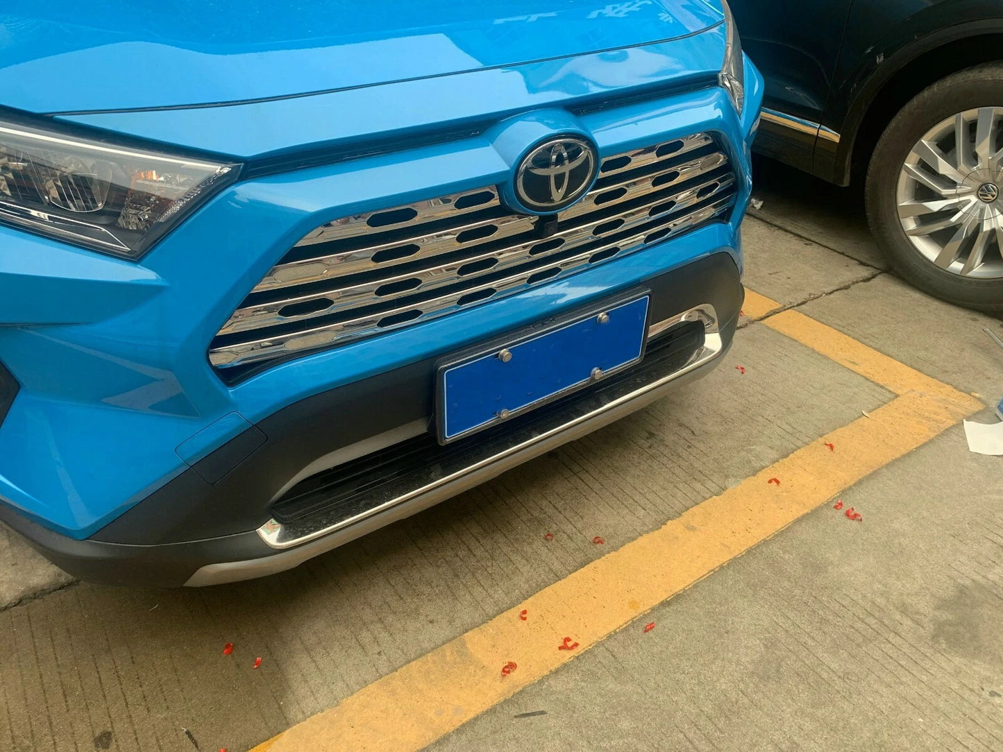 Glossy Stainless Steel Front Grille Cover Trim for Toyota RAV4 (2019-2023)