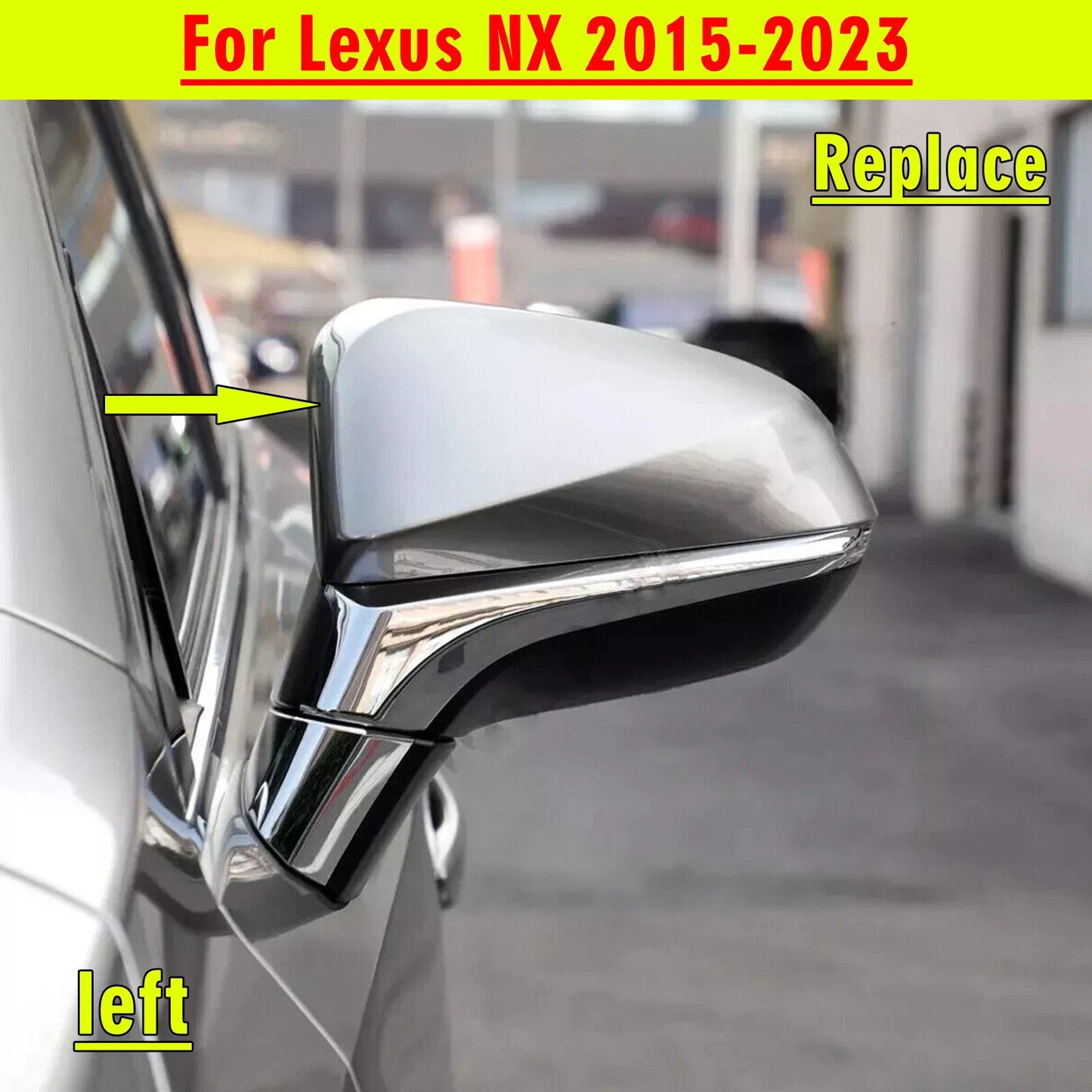 Mirror Cover / Gloss Silver Left Side for Lexus NX (2015–2023)