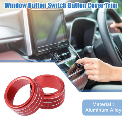 Air Conditioning Control Switch Knob Covers for Toyota Tundra (2014-2021) 2 x Red
