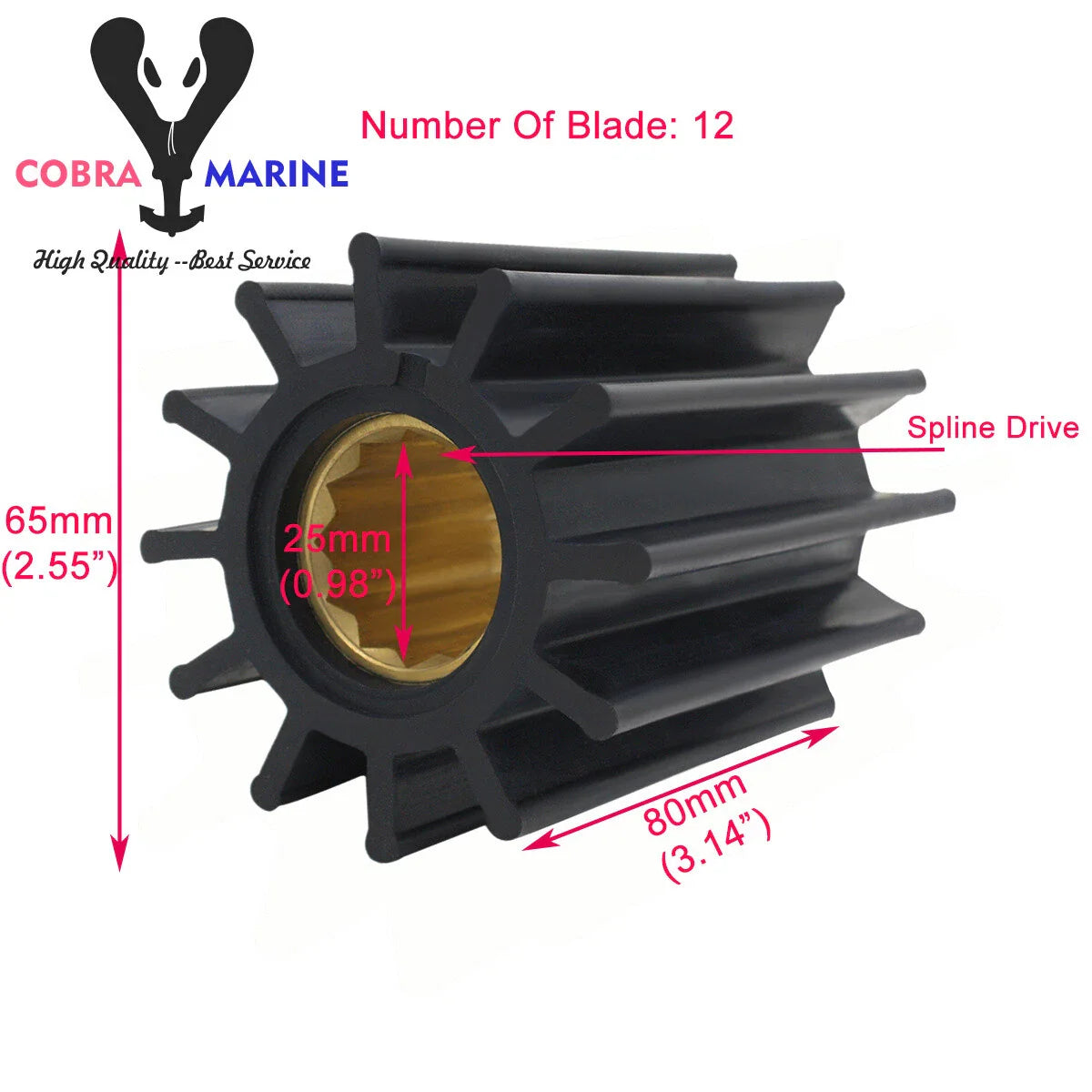 Water Pump Impeller for Johnson, Volvo, Yanmar