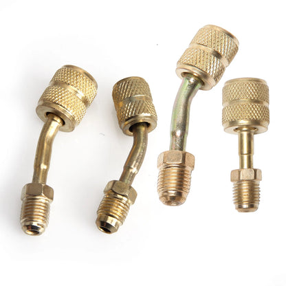 4pc Refrigerant Tank Vacuum Pump Adapter for A/C R410a R134a