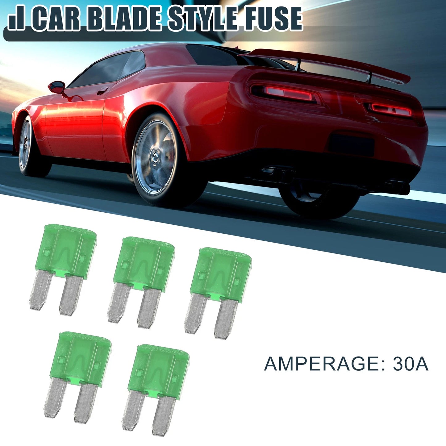 5 x 30A Mini Blade Fuses for Car, Boat, Truck, RV, Motorcycle (N/A)