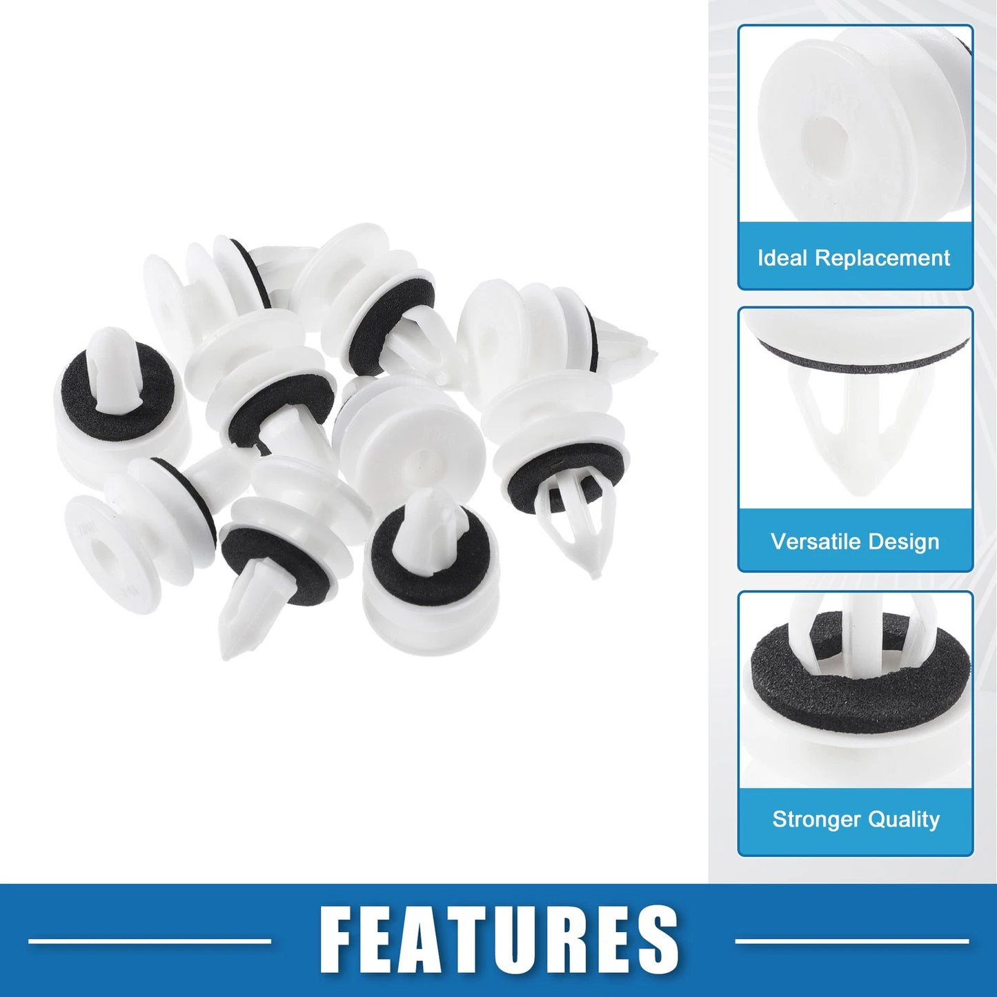 Door Panel Clips / 10 Pcs / for Chevrolet Plastic White