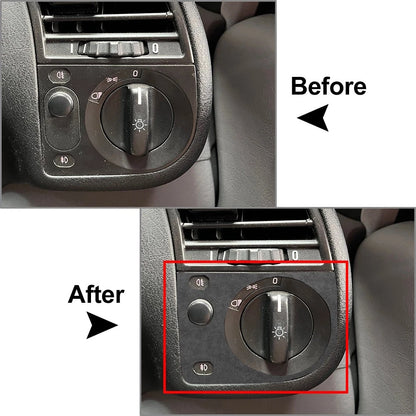 Suede Black Headlight Switch Knob Cover Trim for BMW 3 Series (1991-1999)