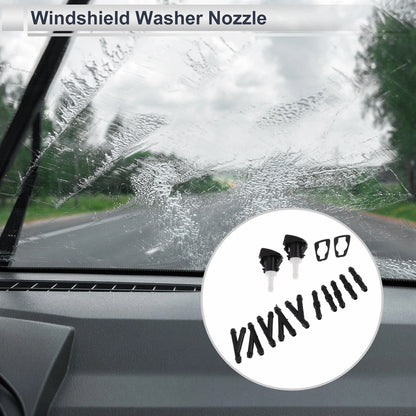 Windshield Washer Nozzle w/ 5" Hose Connector for Dodge - Black, White
