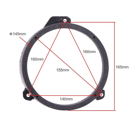 6.5" Black Front Door Speaker Spacers  for Subaru Forester