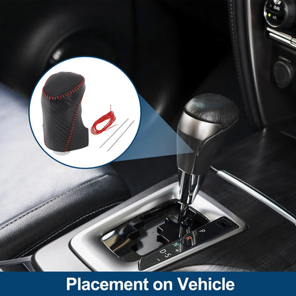 Gear Shift Knob Cover for Chevrolet Malibu (2016 - 2020) Black Carbon Fiber Red