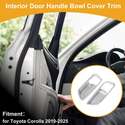 Interior Door Handle Bowl Cover Trim / Silver / Interior Door Handle Bowl Cover Trim for Toyota Corolla (2019–2025)