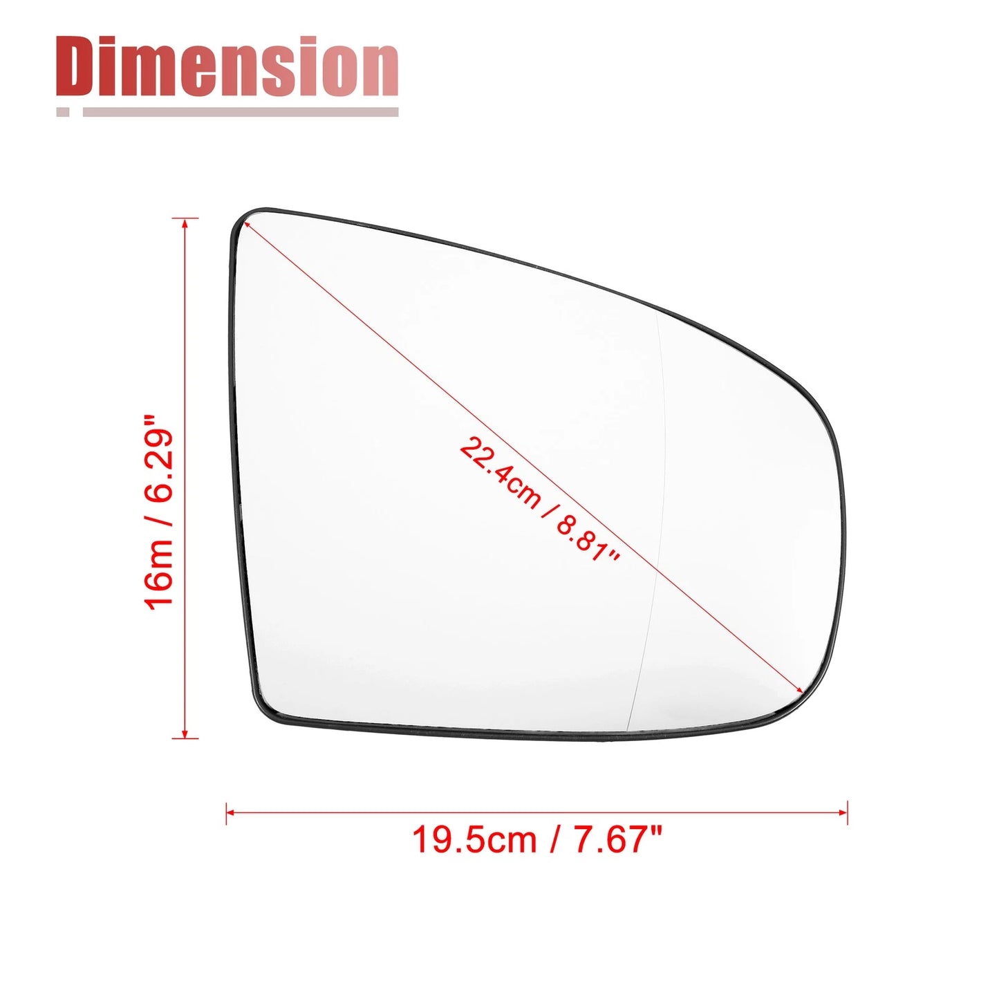 Heated Right Side Rearview Mirror Glass for BMW X5 X6 (2007-2013)