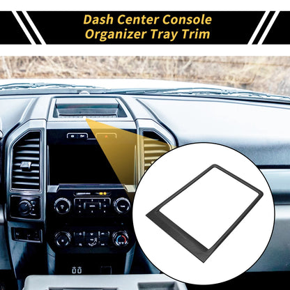 Dash Center Console Organizer Tray for Ford F-150 2015-2020 Carbon Fiber Black