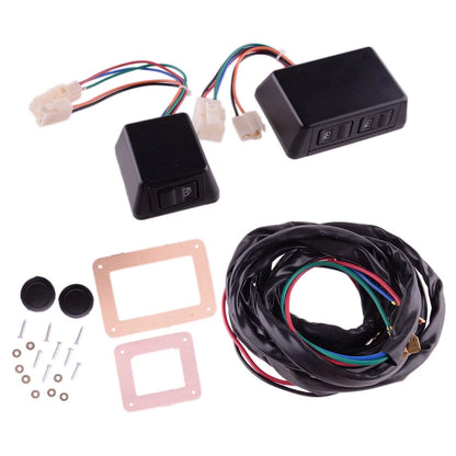 12V Front 2 Door Power Window Switch Cable Harness for Universal Cars
