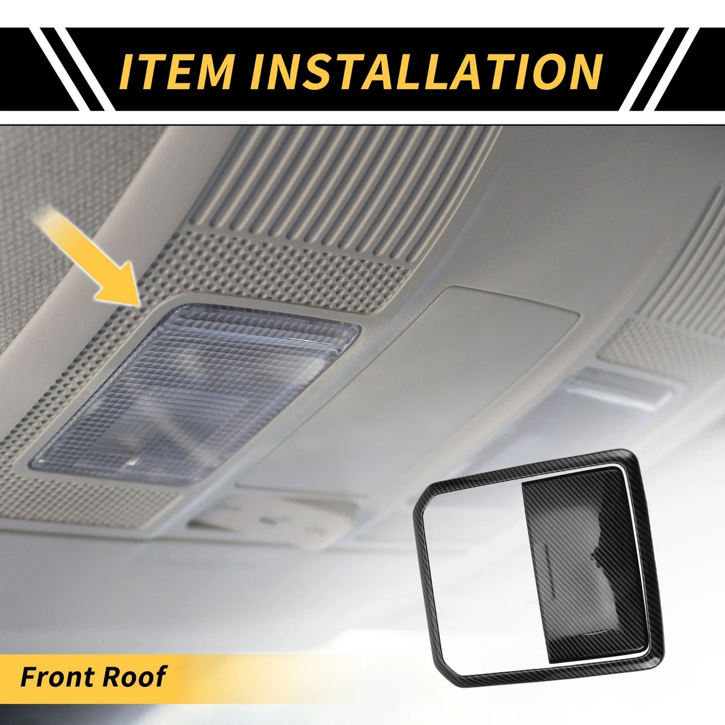 Carbon Fiber Roof Reading Light Cover Trim for Toyota Tundra (2022-2024)