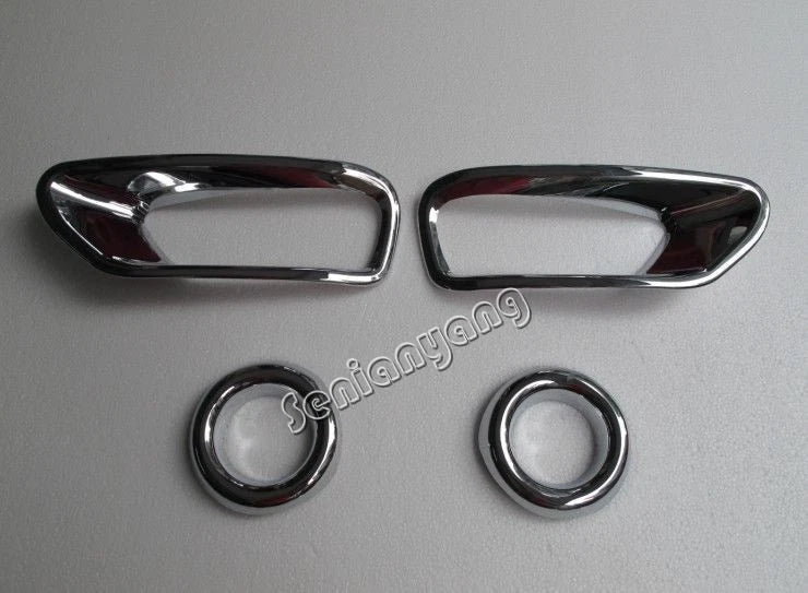 Front & Rear Fog Light Lamp Cover Trim Chrome for Jeep Compass (2011-2015)