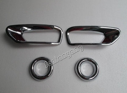 Front & Rear Fog Light Lamp Cover Trim Chrome for Jeep Compass (2011-2015)