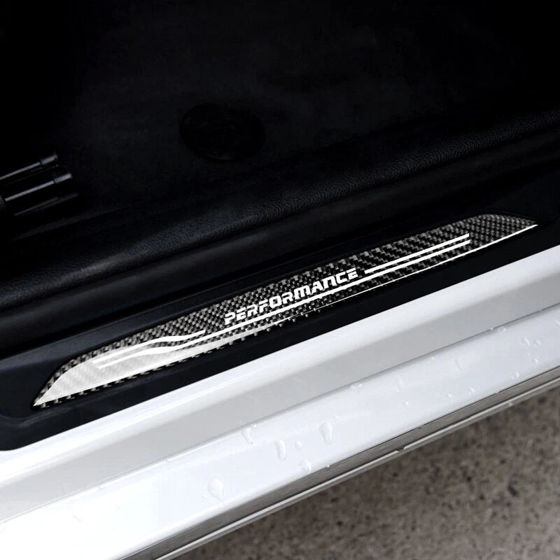 Carbon Fiber Door Sill Plate Foot Scuff Pedal Fit For BMW F30 Series 3 2013-2018
