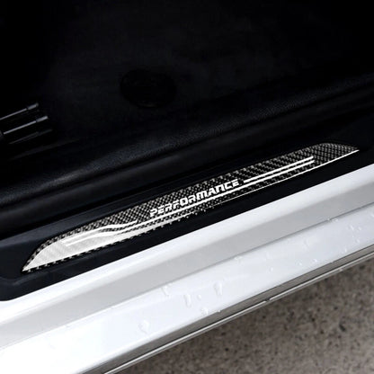 Carbon Fiber Door Sill Plate Foot Scuff Pedal Fit For BMW F30 Series 3 2013-2018