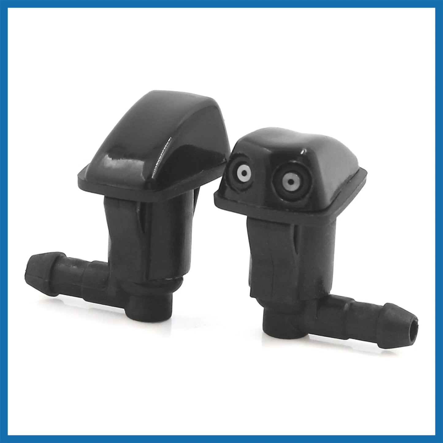 2 x Black Dual Hole Windshield Washer Nozzles for Toyota (Fits Various Models)