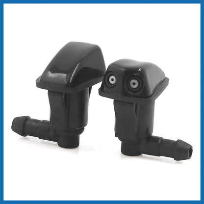 2 x Black Dual Hole Windshield Washer Nozzles for Toyota (Fits Various Models)