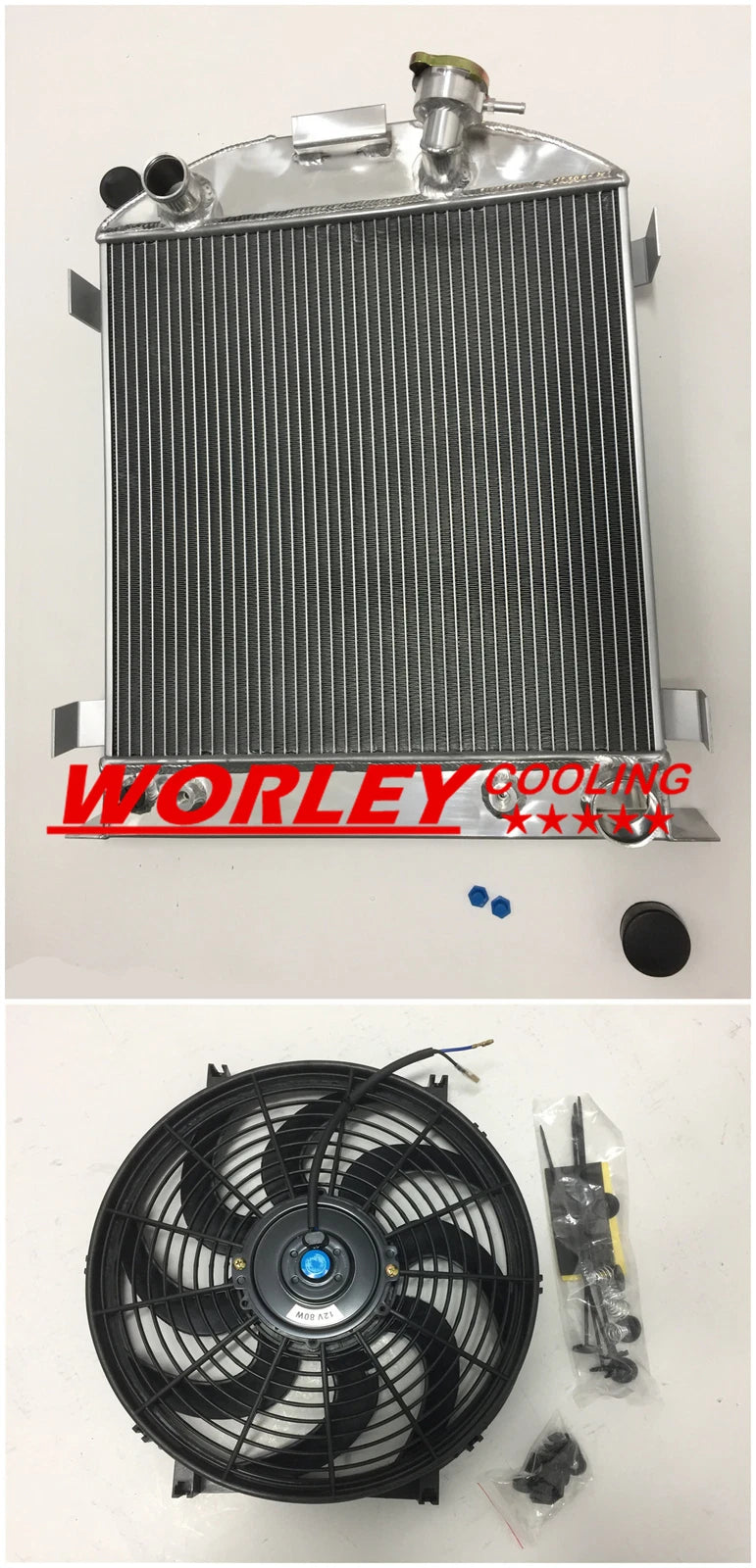 Aluminum Radiator & Fan 22.5" for Ford Hi-Boy (1932)