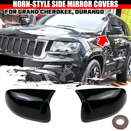 Carbon Look Mirror Cover Caps for Jeep Grand Cherokee WK/Dodge Durango (2011–2020)