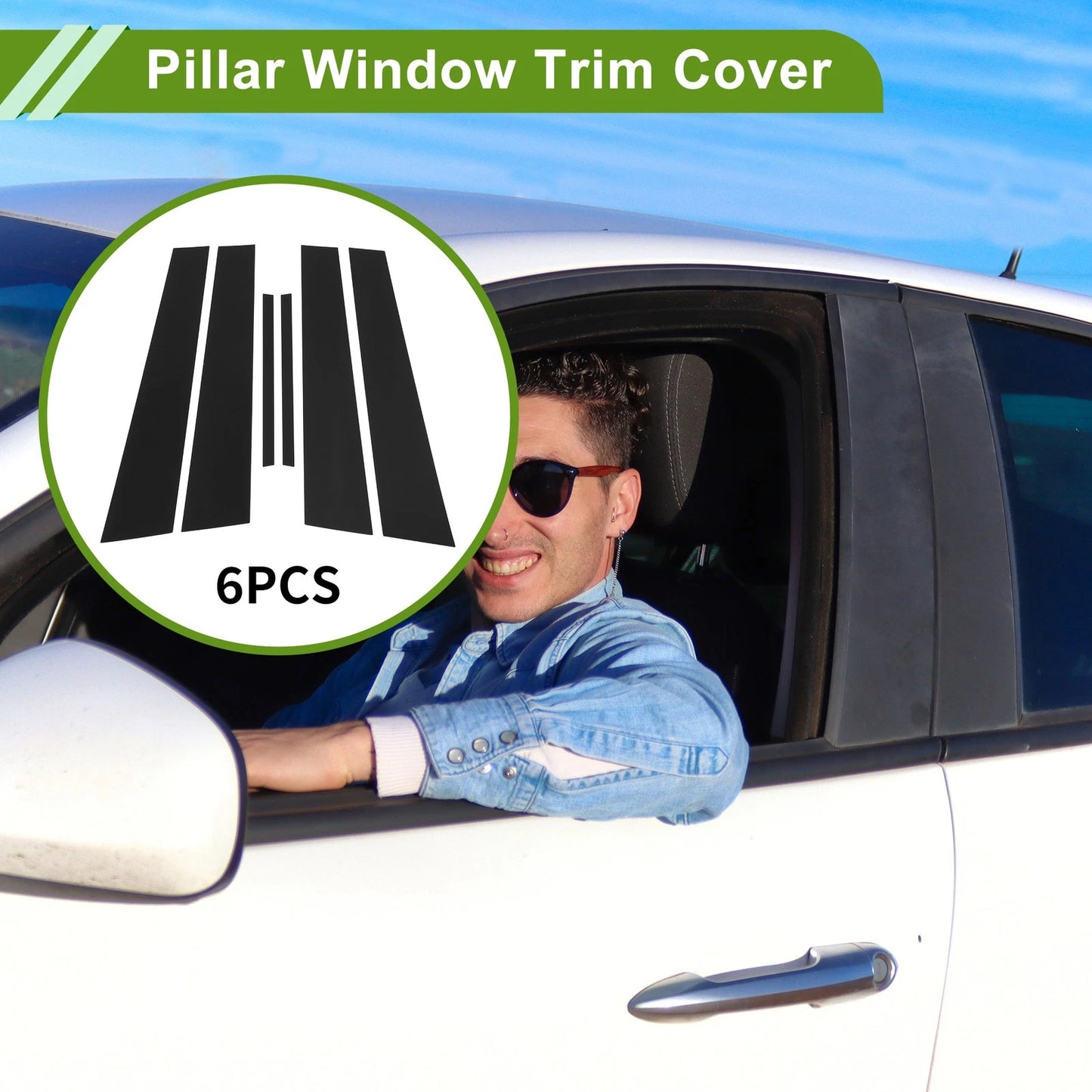 6 x Pillar Window Trim for Dodge Charger (2011-2021) Black