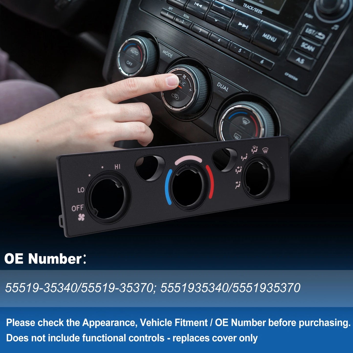 A/C Climate Heater Control Panel Plate for Toyota 4Runner