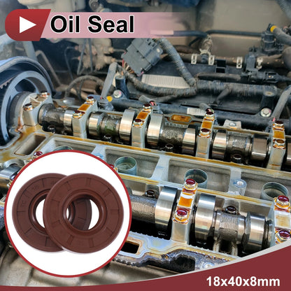 Oil seal / 2 x 18x40x8mm / Rotary shaft seal FKM brown for Vehicle
