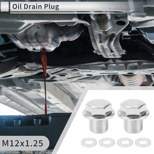 M12x1.25 0.73in Height Engine Oil Drain Plug with Gasket for Car/Motorcycle
