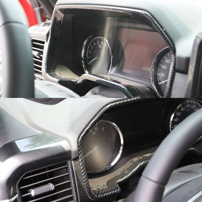 Carbon Fiber Dashboard Instrument Box Cover Trim for Ford F-150 (2015-2023)