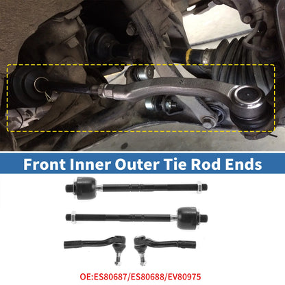 4pcs Front Inner Outer Tie Rod Ends for Mercedes-Benz C55 (2005-2006)