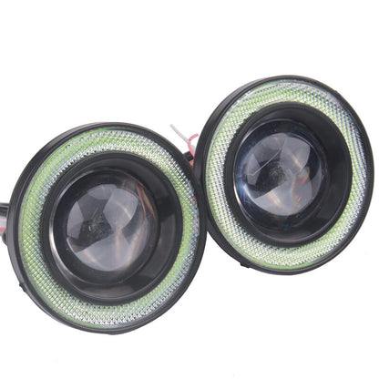 2 x 3" LED Fog Lights Round Green COB Angel Eyes Halo for Car Truck