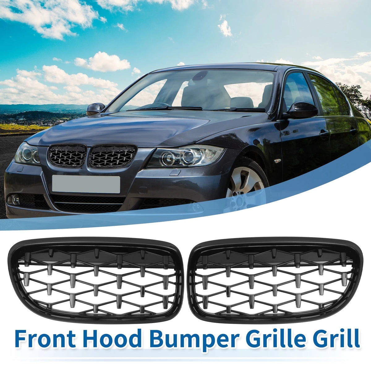 Front Hood Bumper Grille for BMW 335d 328i 335i xDrive E90 (2006-2013)