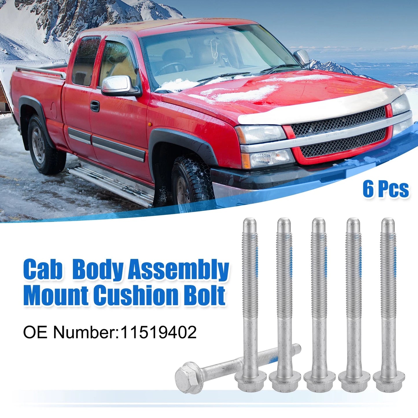 6 x M12x1.75 Car Mount Cushion Bolts Chevrolet Silverado 1500