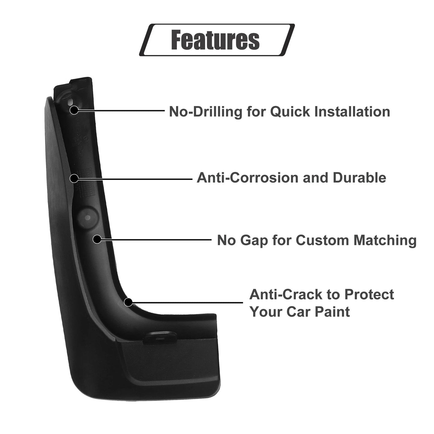 Mud Flaps Splash Guards for Toyota Highlander (2014-2023) - Black 1 Set