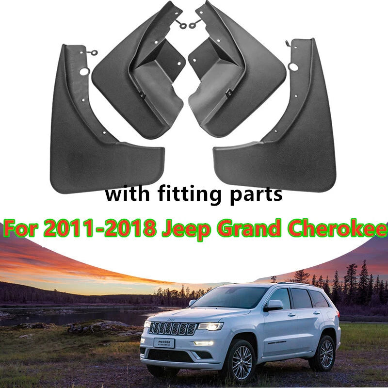4Pcs Front Rear Splash Fender Guards Mud Flaps for Jeep Grand Cherokee (2011–2018)